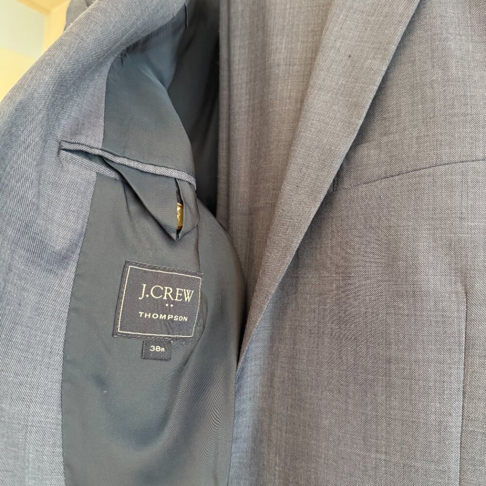 J Crew Thompson Mens Suit Jacket (38 R) & Suit Pant (32/32) in Color Marina Blue - Picture 2 of 4